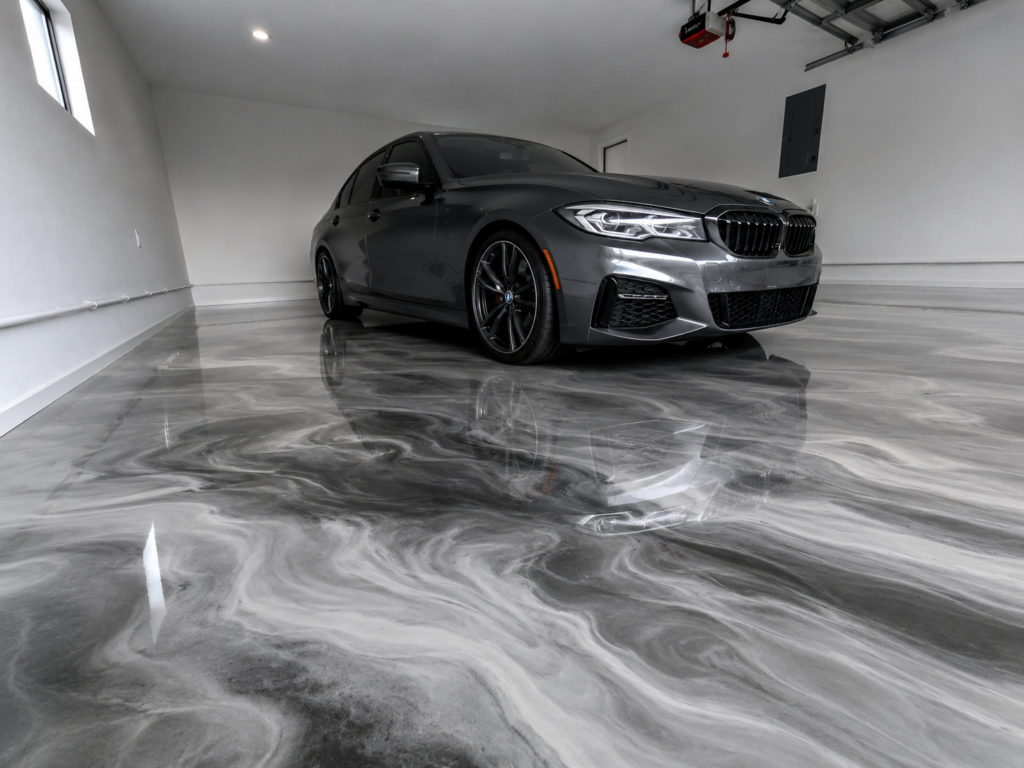 Epoxy flooring quote in South Florida for a metallic garage floor
